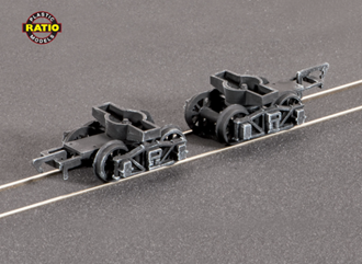 Parkside PA125 OO Diamond Frame Bogies (pair) with Spoked Wheels (was Ratio 125)