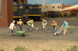 Bachmann USA 33155 [O] Scenescapes Construction Workers (6pcs)