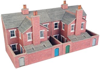 Metcalfe PO276 [OO] Low Relief Red Brick Terraced House Backs