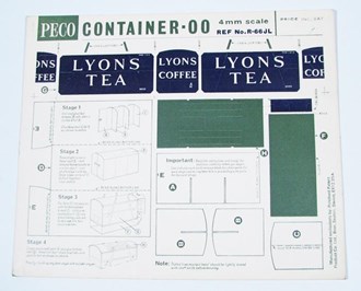 Peco R-66JL OO Card Container Kit Lyons Tea Dark Blue