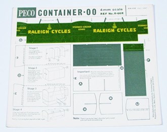 Peco R-66R OO Card Container Kit Raleigh Cycles Green