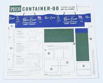 Peco R-66SC OO Card Container Kit Silver Cross Blue