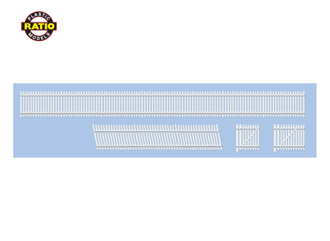 Ratio 243 N GWR Station/Trackside Fencing White - Ramp Sections & Gates