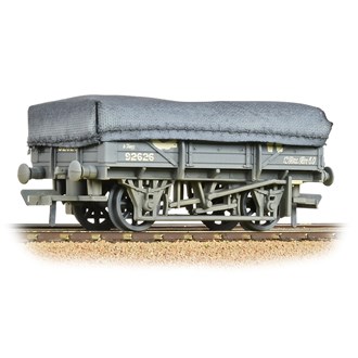 Branchline [OO] 33-088A 5 Plank China Clay Wagon GWR Grey with Tarpaulin Cover [W]