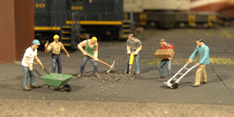 Bachmann USA 33105 [HO] Scenescapes Construction Workers (6pcs)