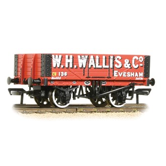 Branchline [OO] 37-072 5 Plank Wagon Wooden Floor 'W. H. Wallis & Co' Red