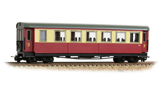 Narrow Gauge [OO-9] 394-001 Steel Bodied Third Bogie Coach - Maroon & Cream