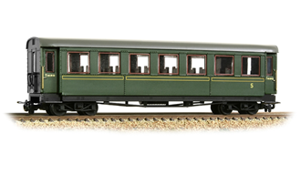 Narrow Gauge [OO-9] 394-002 Steel Bodied Third Bogie Coach - Lined Green