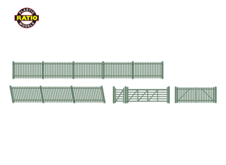 Ratio 430 OO GWR Station Fencing Ramp Sections & Gates green