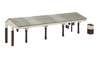 Scenecraft 44-089C [OO] 1:76 Bluebell Station Canopy and Hut - Crimson and Cream