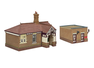 Branchline (OO) 44-090C Bluebell Waiting Room and Toilet - Crimson and Cream