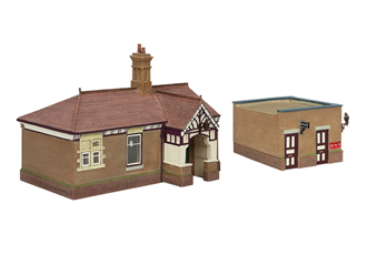 Scenecraft 44-090C [OO] 1:76 Bluebell Waiting Room and Toilet - Crimson and Cream