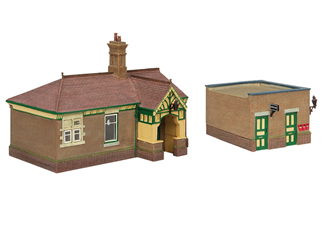 Scenecraft 44-090G [OO] 1:76 Bluebell Waiting Room and Toilet - Green and Cream