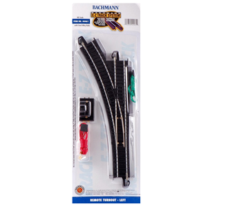 Bachmann USA 44461 [HO] Remote Turnout - Left (1/card) - Steel/Black