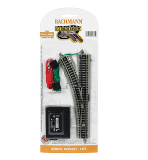 Bachmann USA 44861 [N] E-Z Track Remote Turnout Left (1/card) - Nickel/Gray