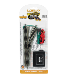 Bachmann USA 44862 [N] E-Z Track Remote Turnout Right (1/card) - Nickel/Gray
