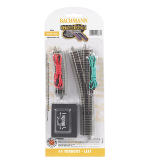 Bachmann USA 44863 [N] E-Z Track No.4 Turnout Left (1/Card) - Nickel/Gray