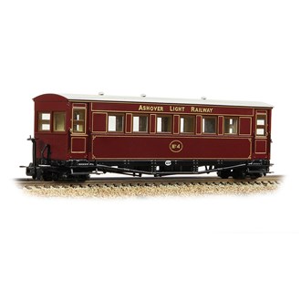 Narrow Gauge [OO9] 394-025A Gloucester Bogie Coach Ashover L.R. Crimson No.4