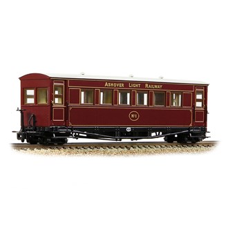 Narrow Gauge [OO-9] 394-025  Gloucester Bogie Coach Ashover L. R. Crimson