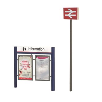 Scenecraft 44-548 [OO] 1:76 Station Signage Set (15mm x 5mm x 48mm)