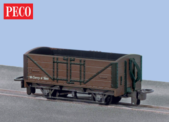 Peco GR-201U OO-9 Open Wagon Brown Unlettered