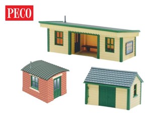 Peco NB-16 N Platform Shelter with Huts
