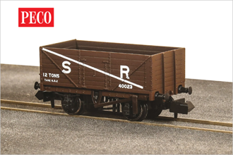 Peco NR7002S N 9ft 7 Plank Open Wagon - SR Brown