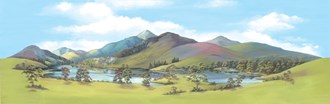 Peco SK-11 Mountain Lake Backscene (Large 228 x 737mm)