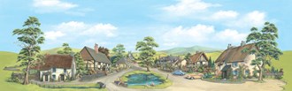 Peco SK-15 Village Landscape Backscene (Large 228 x 737mm)