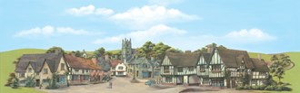 Peco SK-16 Town Landscape Backscene (Large 228 x 737mm)