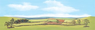 Peco SK-32 Country Landscape Backscene (Medium 173mm x 559mm)
