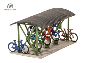 Wills SS23 OO Scenic Series Kit Bicycle Shed & Bicycles